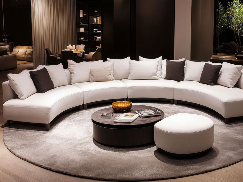 Living Room with a Modern Sectional Sofa